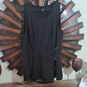 Torrid Black Tunic Lace-Up Tank Top Size 1